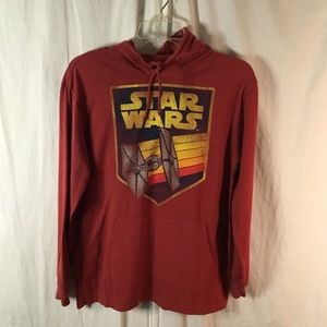 Star Wars womens hooded tee shirt size small color rusty red